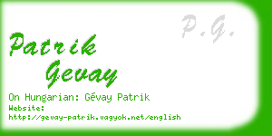 patrik gevay business card